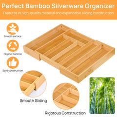 Expandable Bamboo Kitchen Drawer Storage Box