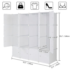 4-storey 16 Grid Cube Wardrobe
