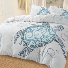 Turtle Bed Sets Ocean 3 Piece Turtle Themed Comforter Cover With 2 Pillowcases