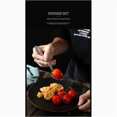 Product Name  Deluxe Premium Cutlery Flatware Set For The Home  Stainless Steel Cutlery Service With 1 Dinner Fork, 1 Dinner Knife, 1 Dinner Spoon And 1 Tea Spoon  Durable, Elegant And Rust  Resista