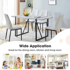 Modern Dining Table, 55 Inch Kitchen Table For 4 People, Rectangular Dinner Table For Dining Room, Home Office, Living Room Furniture, Easy Assembly,