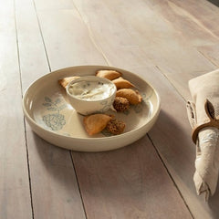 Handcrafted Ceramic Chip And Dip Bowl