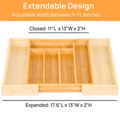 Expandable Bamboo Kitchen Drawer Storage Box