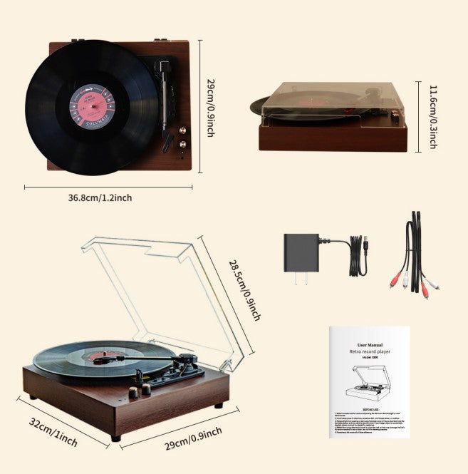 Record Player E300, Turntable, Record Player With 2 Stereo Speaker--Selling On Temu Is Prohibited