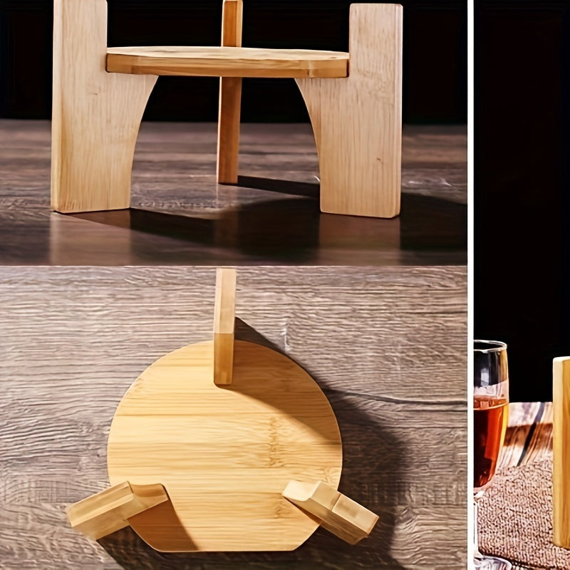 Bamboo Wooden Wine Bottle Cap - Versatile Round & Square Base For Glass Vases, Fish Tanks  Classic Home Decor Craft